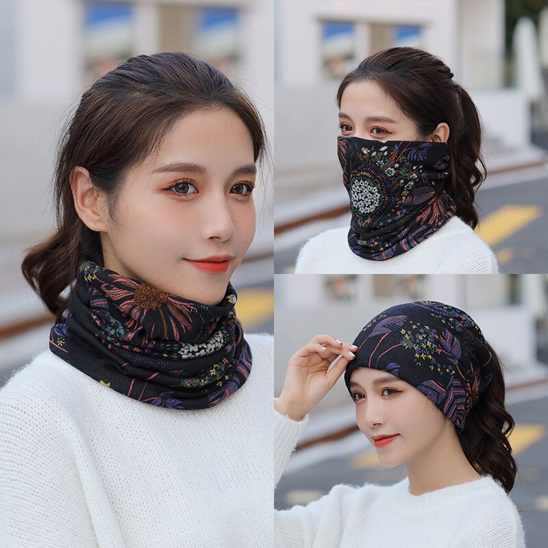 Gorro versátil para esquiar al aire libre, senderismo, pesca, otoño e invierno, bufanda de protección del cuello gruesa y cálida: J