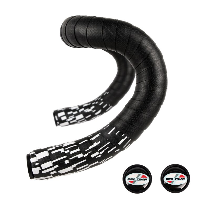 Cinta para manillar de bicicleta, volante de cubierta para bicicleta de carretera, Mango antideslizante, cinta de goma, accesorios para manillar de bicicleta, 2 uds.: Black white