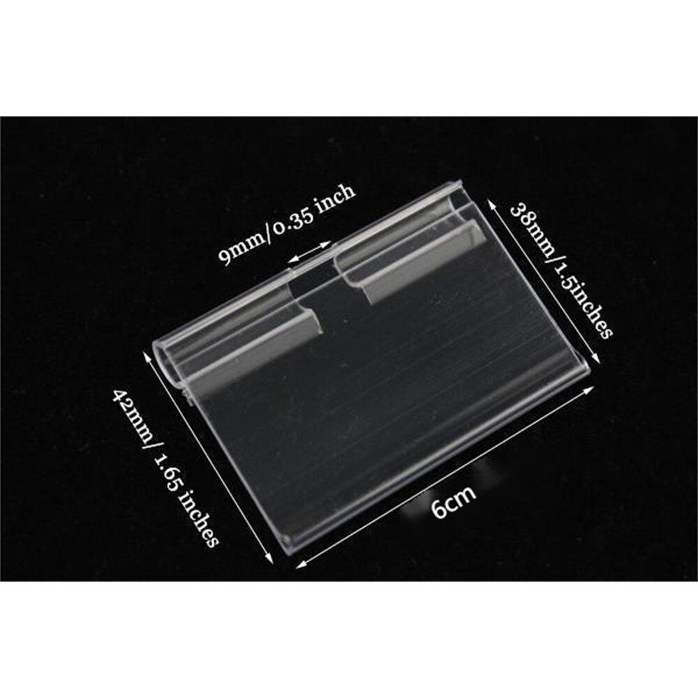 60pcs Plastic Sign Label Holder Hanging Hook Shelf Retail Price Tag Label Card Merchandise Sign Display Holder Stand