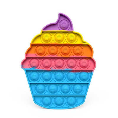 Fragola Push Bubble Fidget giocattoli giocattolo Antistress per adulti PopIt Antistress morbido Squishy regalo Antistress scatola regalo Antistress: colorful ice cream
