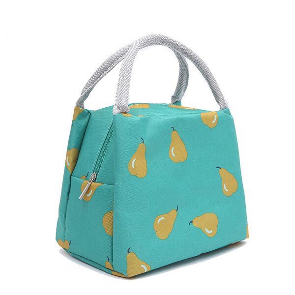 PURDORED-Bolsa de almuerzo de Color sólido para mujer, bolsa térmica con aislamiento térmico, ideal para el almuerzo, ideal para niños, 1 unidad: green pear
