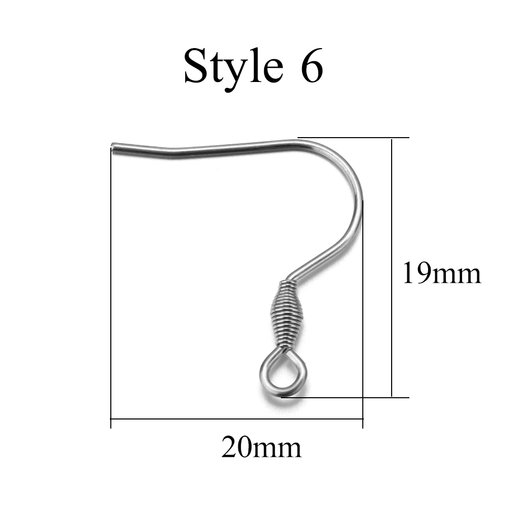50 unids/lote de ganchos para pendientes de acero inoxidable hipoalergénicos para hacer joyas, gancho para la oreja, pendientes Diy, cierres para pendientes, accesorios: Gris