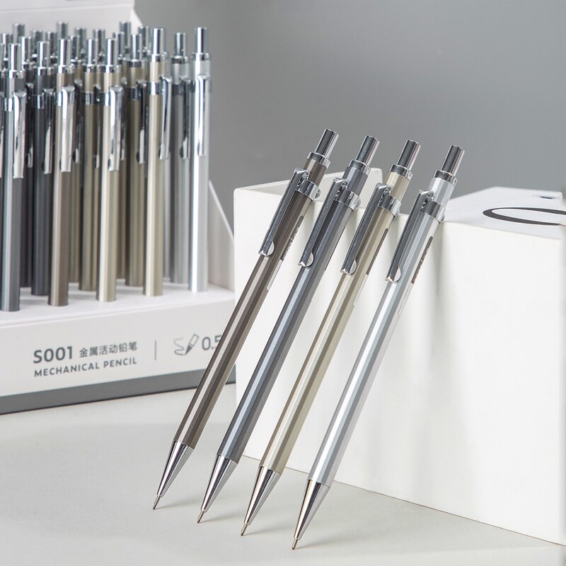 Deli metal mechanical pencil 0.5/0.7mm student activity pencil with rubber pen core painting writing pencil children's stationer
