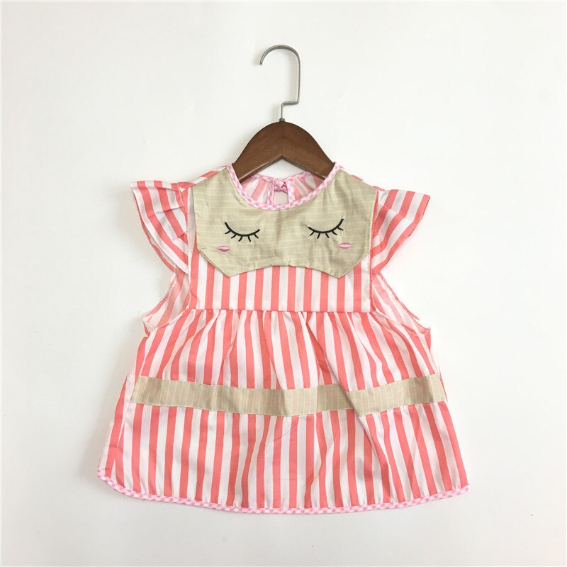 Baby-lätzchen Baby Mädchen Fütterung Kleidung Kindergarten Essen Kleidung Striped Mädchen Prinzessin Kleid: Rot