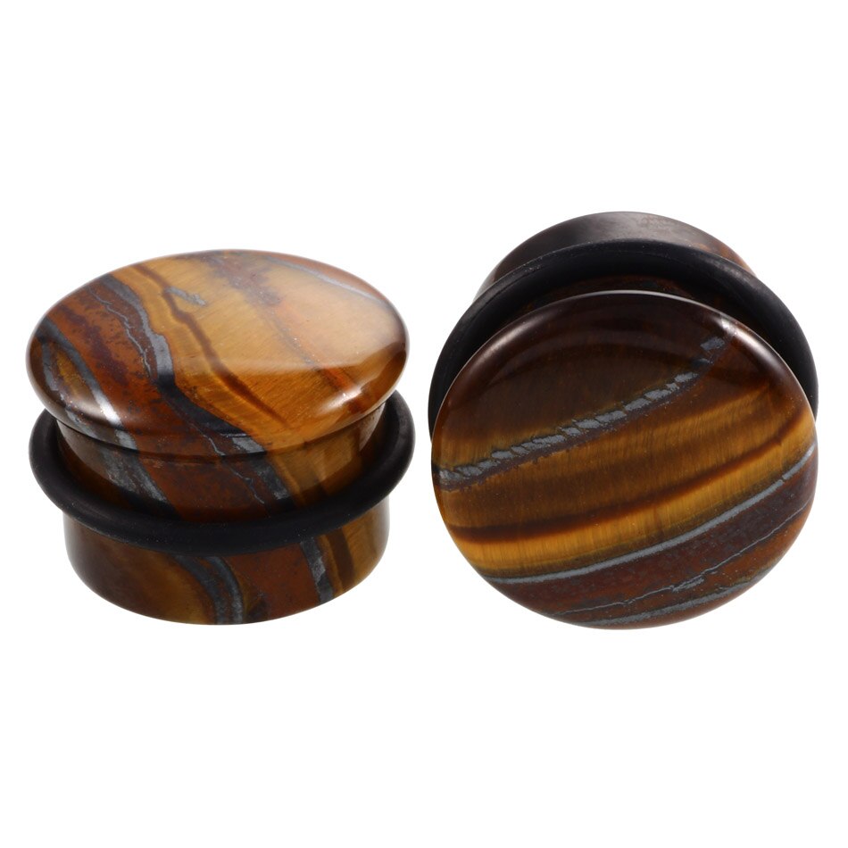 2 teile/los Stein Ohr Stecker Lehren Ohrringe Frauen Männer Ohr Stecker Fleisch Tunnel durchbohren Expander Ohr Bahre Körper durchbohren Schmuck: 12mm / Stil 14
