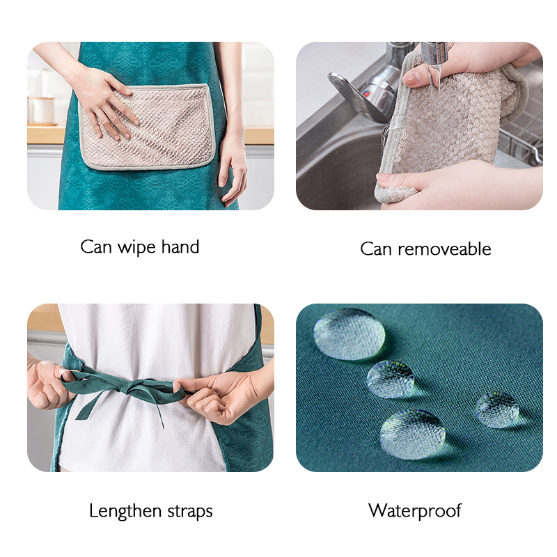 Waterproof Aprons Adjustable Dust And Oil-proof Women Men Erasable Hand Apron With Pockets For Home Cooking Kitchen Accessories