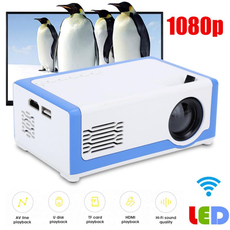 Miniproyector portátil para cine en casa, dispositivo de proyección de 1080P, USB, HDMI, compatible con Audio AV, LED