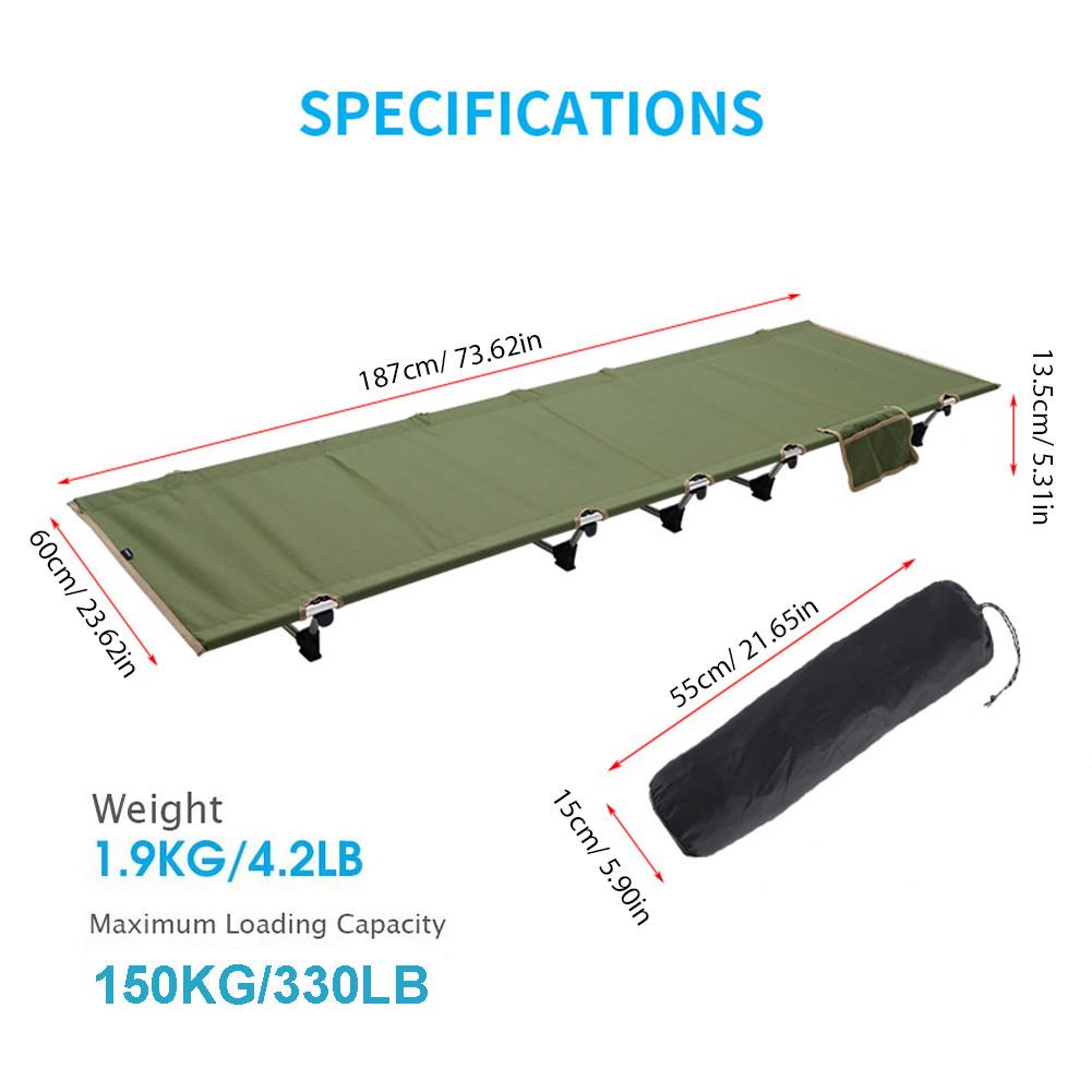 Folding bed Camping Cot Bed Ultralight Portable Compact for Outdoor Travel Base Camp Hiking Mountaineering Camping Cot Bed