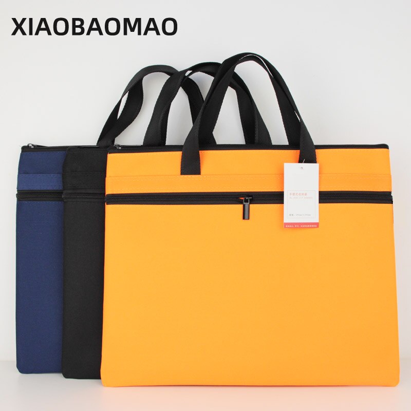 Folder Document Bag Man Laptop Handbags Portable File Bag Business Briefcase Organizer Notebook Handbags Solid Color
