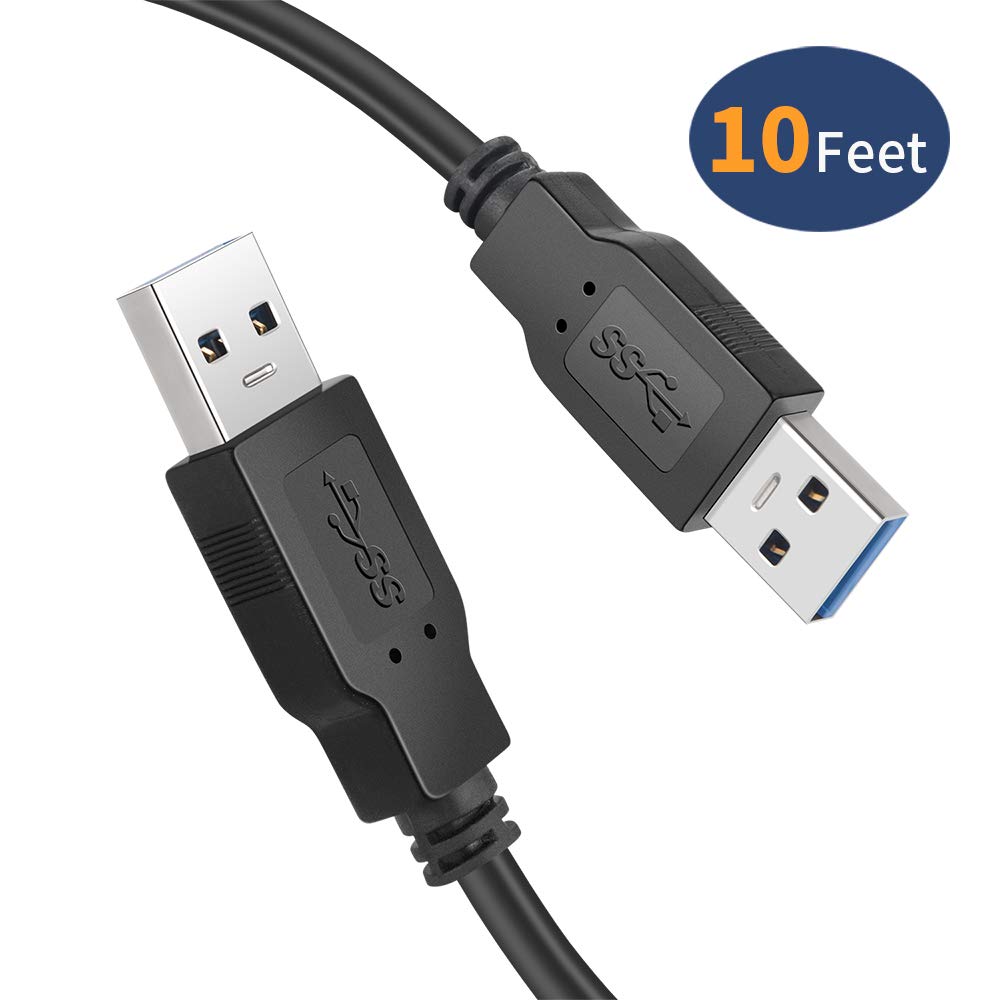 Usb-kabel mannelijk naar mannelijk 10 voet, usb naar usb 3.0- kabel mannelijk naar mannelijk voor gegevensoverdracht, harde schijfbehuizingen, printers, modems,