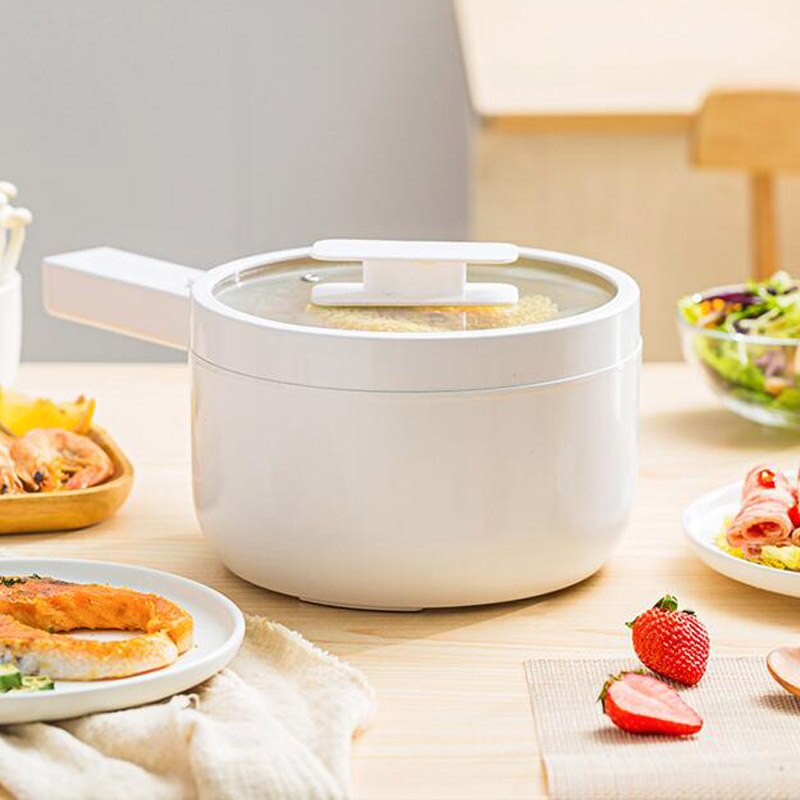 Multifunction Electric Skillet Stainless Steel Hotpot Noodles Rice Cooker Egg Steamer Soup Cooking Pot MINI Heater Pan