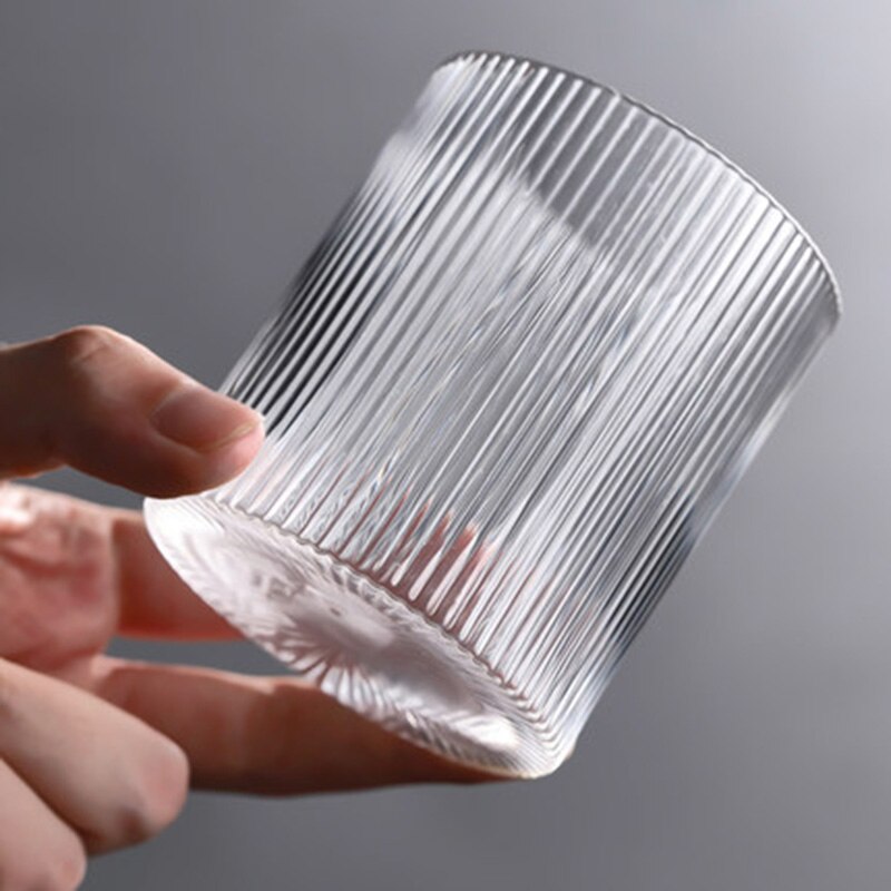 Ribbet glass whiskyglass vertikal kornkopp varmebestandig tevann er kaffe juice kopp japansk håndlaget
