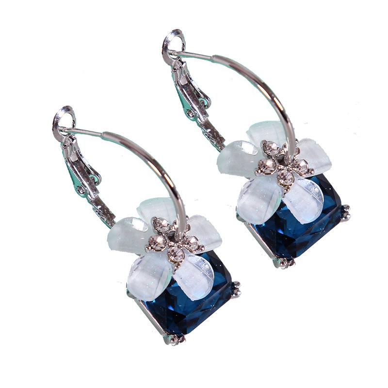 Koreanische Ohrringe Übertrieben Atmosphäre Trend Temperament Ohr Schmuck Kristall Kirsche Ohrringe Ohrringe Für Frauen: blue