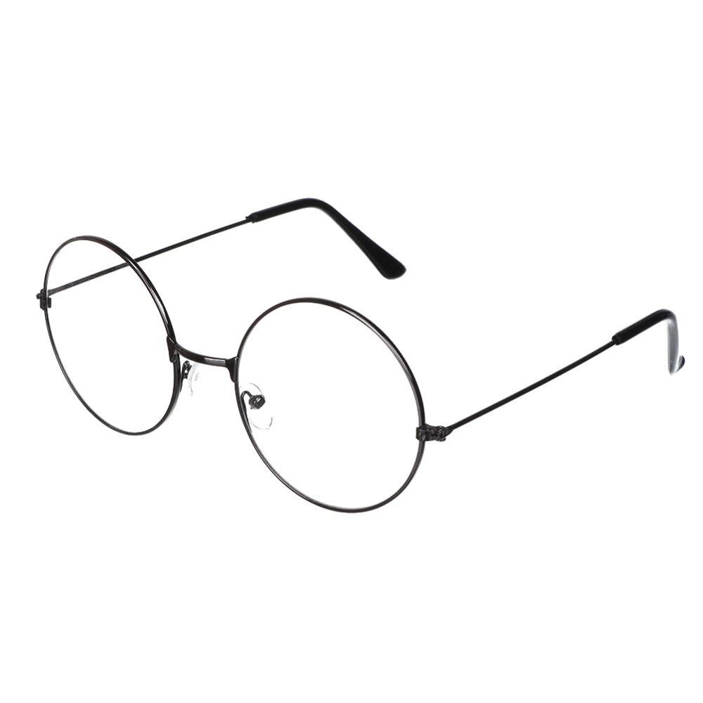 Vintage retro metalramme klar linse briller nørd nørd briller briller overdimensionerede runde cirkel briller: Grå