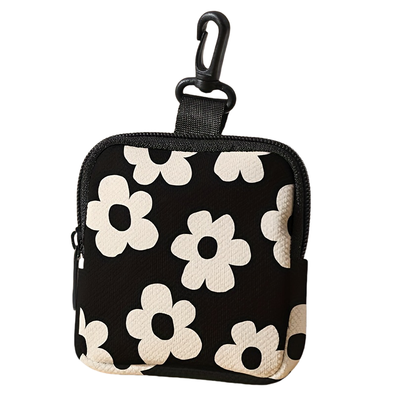 1 small flower pattern printed large capacity coin wallet, digital printed coin wallet storage bag, ideal choice for: Default Title