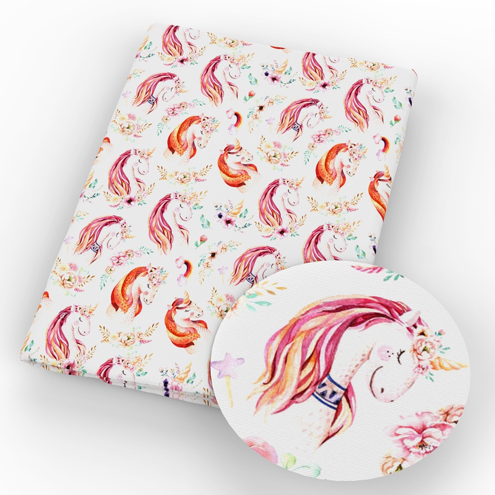 50*145cm Polyester&cotton Unicorn Printed Fabric Sewing Quilt Fabric DIY Patchwork Cloth Baby Clothes Bags Material,c8677: 1073623001
