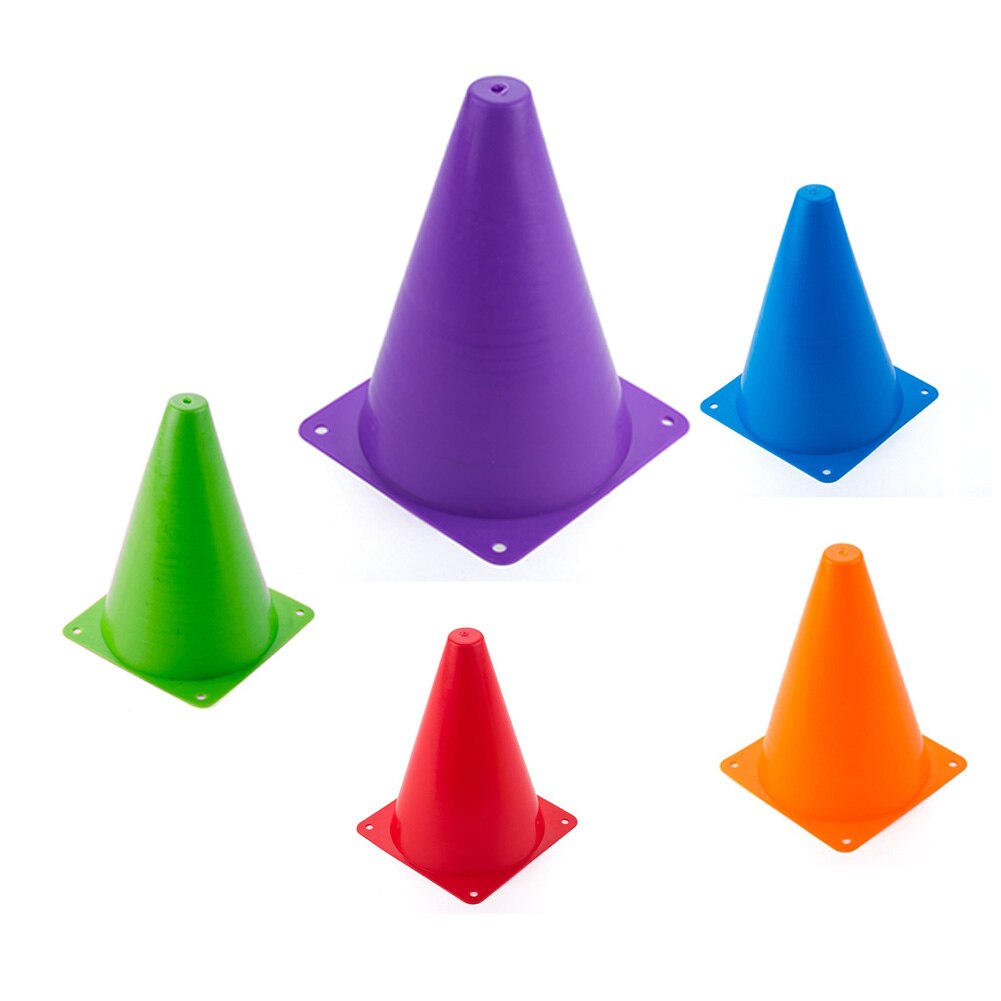 10Pcs Verkeer Kegel Barrière Emmer Basketbal Outdoor Anti-Bevriezing Effen Voetbal Dikkere Road Stapel Training Apparatuur Met Gat