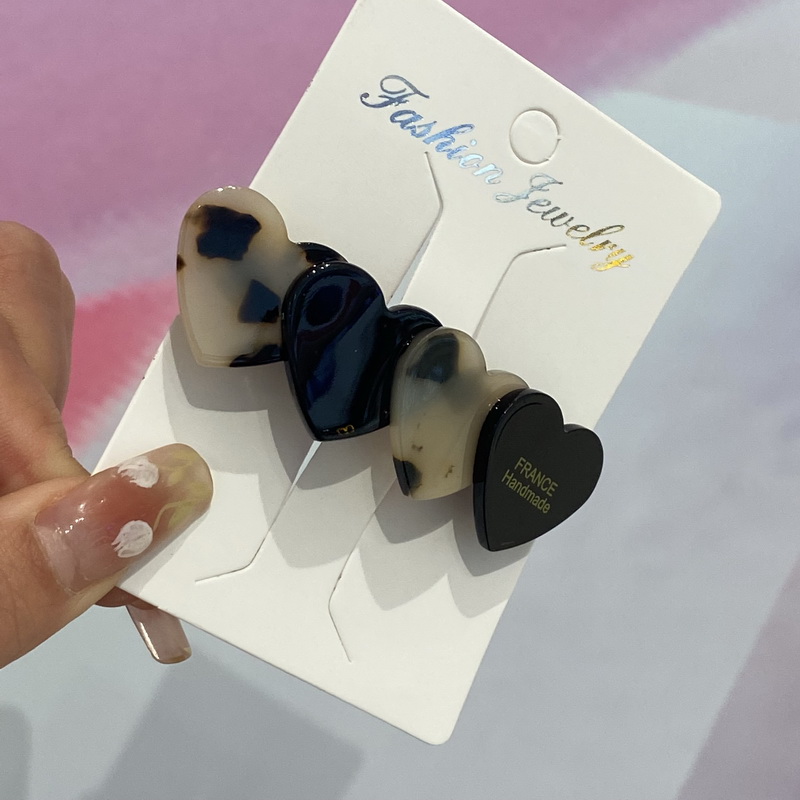 Pinzas para el pelo con forma de corazón de acetato de Corea para mujer Rosas pasador de pelo para mujer clip estrella horquillas pelo mujer decorativas leopardo pasadores de pelo para mujer broche para cabello: Rosa