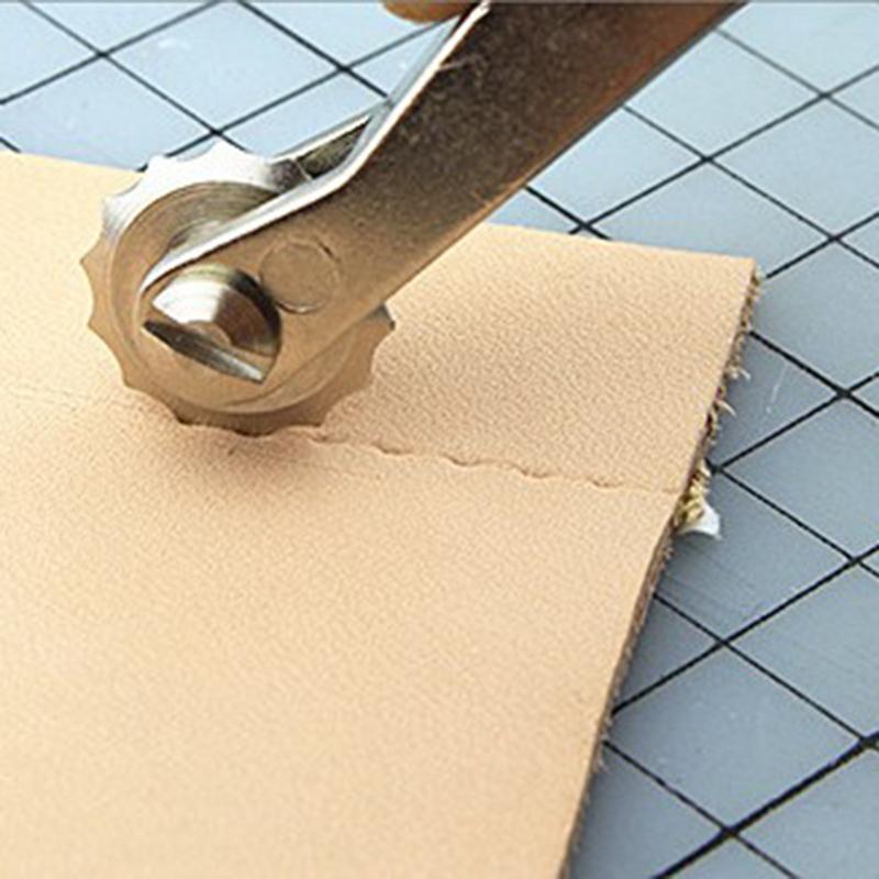 4 ruedas DIY herramientas de cuero separadores para manualidades Sistema de repujado juego de cuero espaciado rueda punzonadora herramienta para cuero