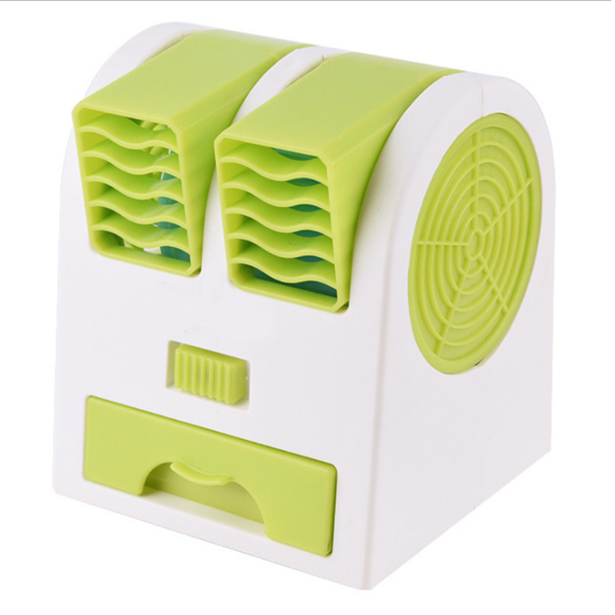 Mini bærbar klimaanlæg 6 farver lys conditioning luftfugter purifier usb desktop luftkøler fan med vandtank hjem 5v: Grøn