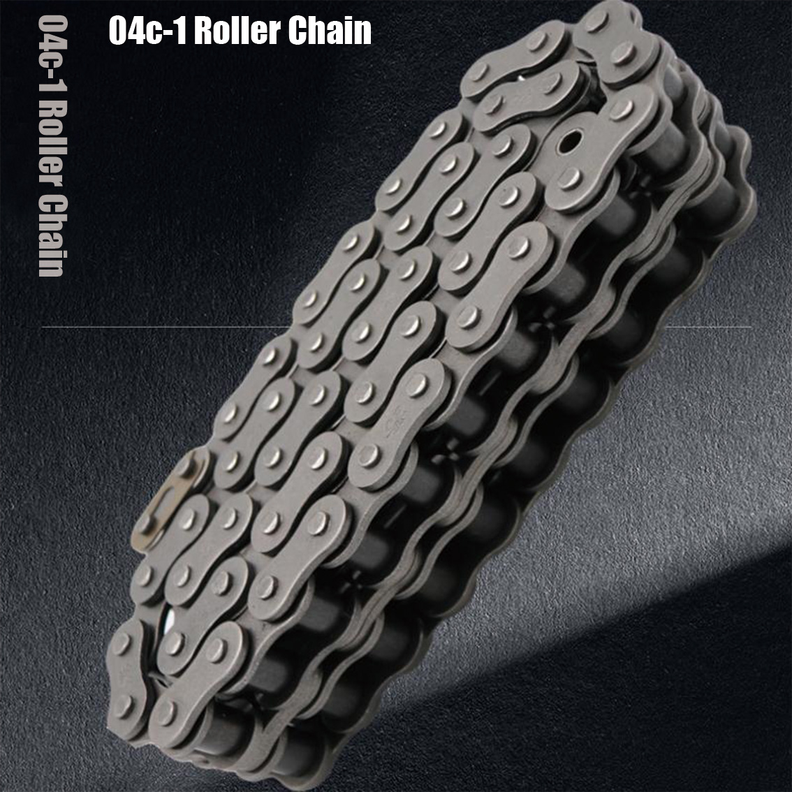 0.5-5m 04C-1 Roller Chain Link Distance 6.35mm Carbon Steel Link Head Industrial Transmission Single Row Chain Half/full Buckle