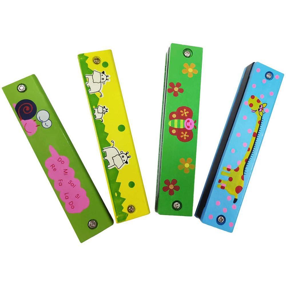 16 Holes Cute Harmonica Musical instrument Montessori Instrument Wind Children Cartoon Kids Pattern Toys Kids Educatio I9J9