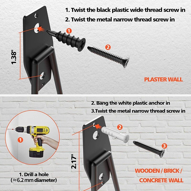 10 Pack Garage Storage Utility Double Hooks, for Organizing Power Tools,Ladders,Bulk Items