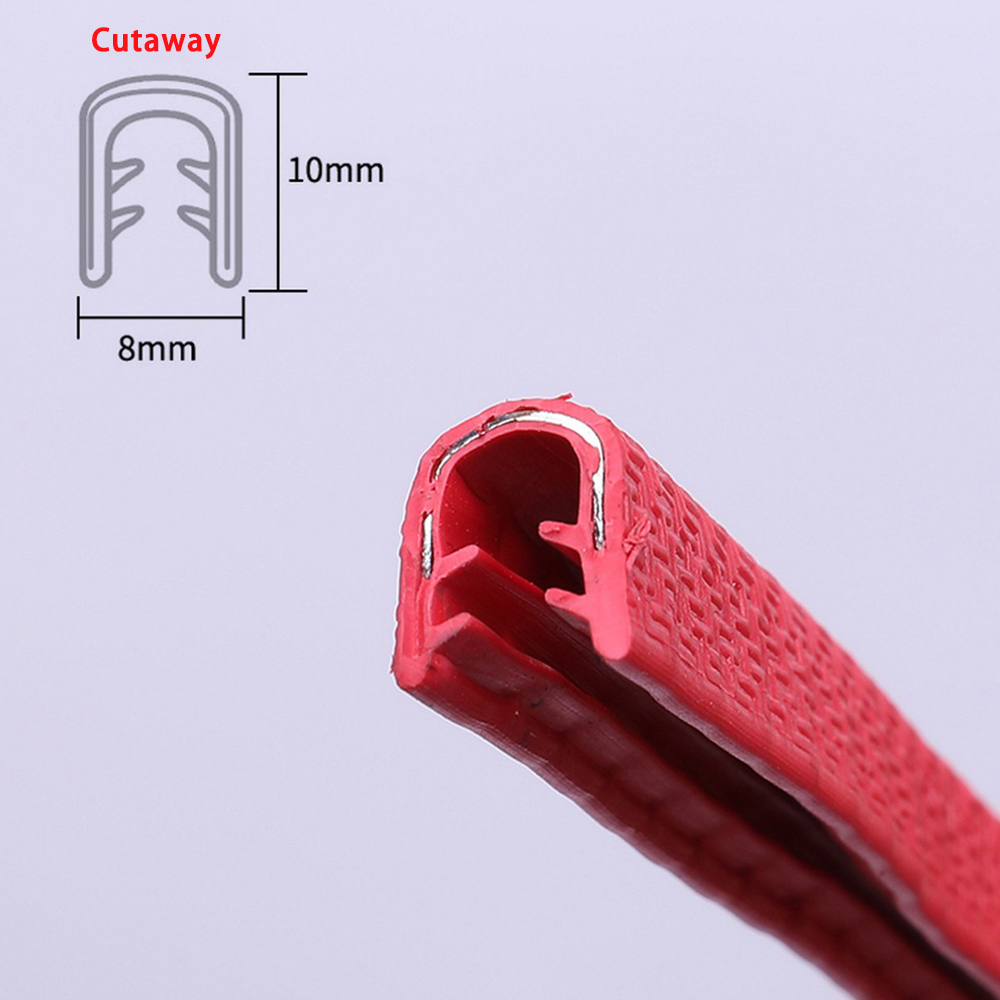 Tira de sellado de goma para coche 3/5/10/15M, accesorios para coche en forma de U, sellos de goma antiruido para automóviles, tiras de sellado a prueba de polvo, estilo de coche: red 15M