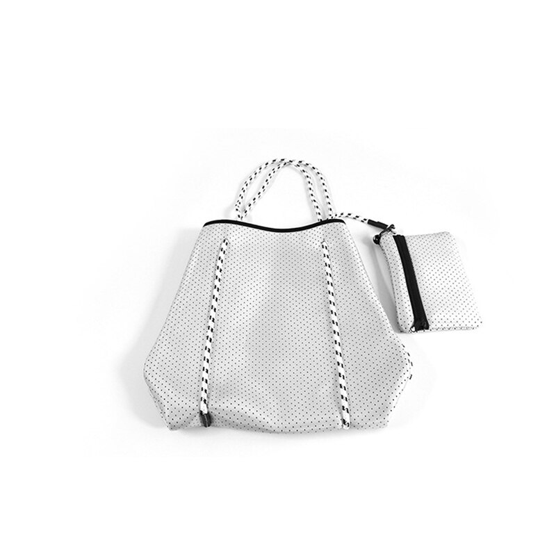 Femmes Pratique Néoprène Sac De Plage En Plein Air En Néoprène Sac À Main Grande Capacité Décontracté Sac À Bandoulière De Maman Sac Sacs Composites: silver