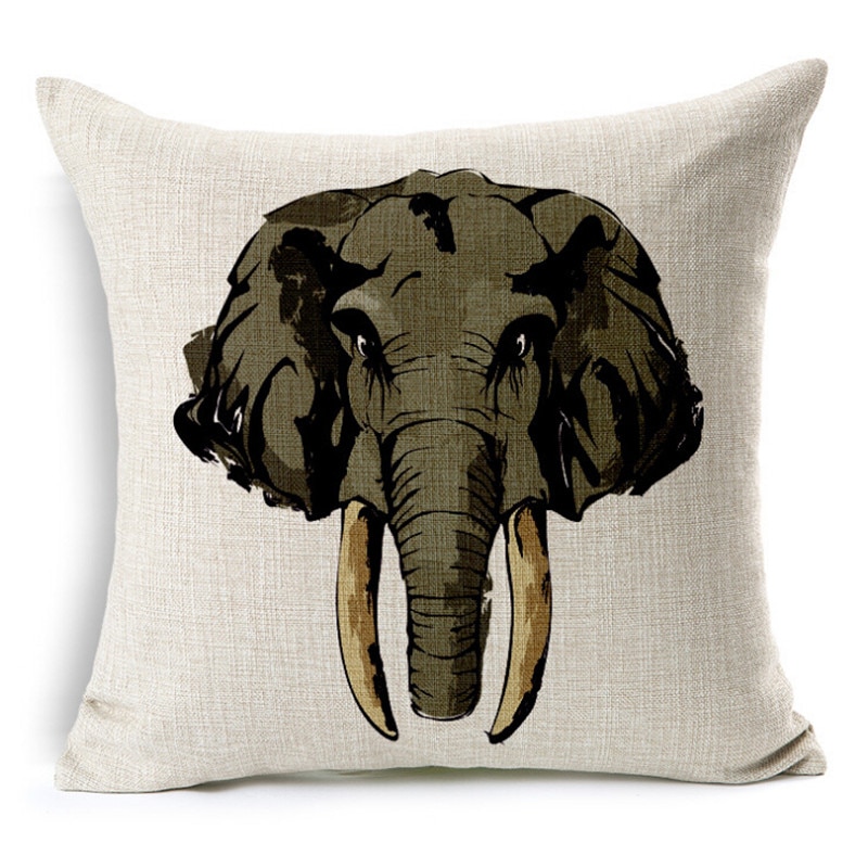 Coussins décoratifs de canapé cerf/Animal | , coussins de canapé sans noyau, Rhino en coton/Animal, décoration de la maison