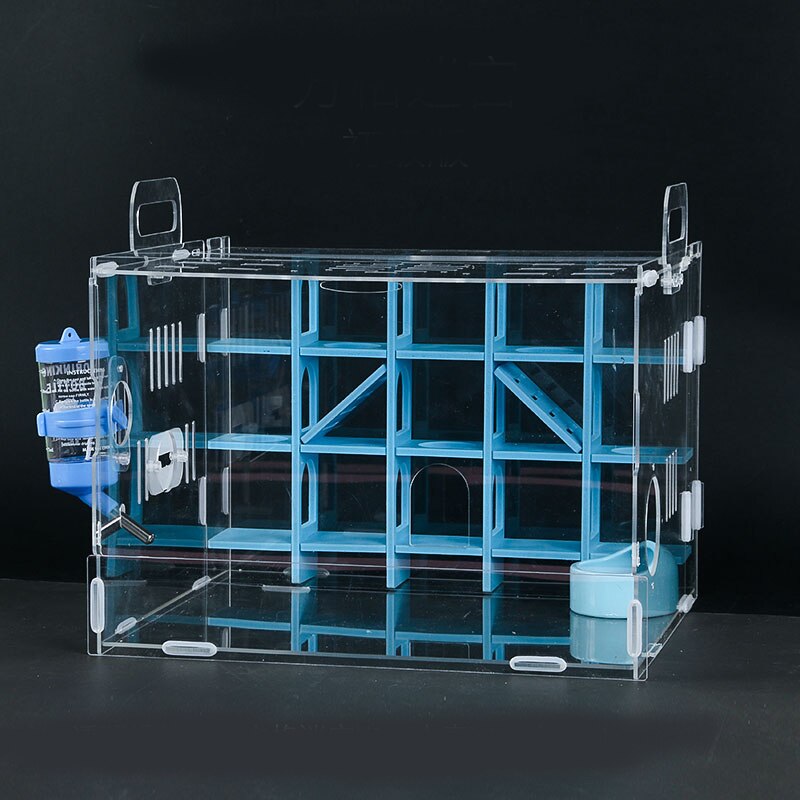 Transparent Hamster Cage Acrylic Large Hamster Guinea Pig Cage Labyrinth Villa Small Pet Nest Full Toys Set Hamster Accessories: 08