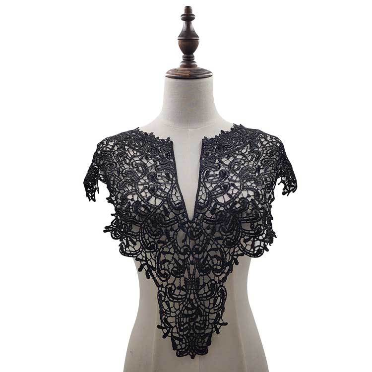 Vandopløselig blondekrave tredimensionel hul broderi brystet polyester silke broderi krave diy blonde tilbehør