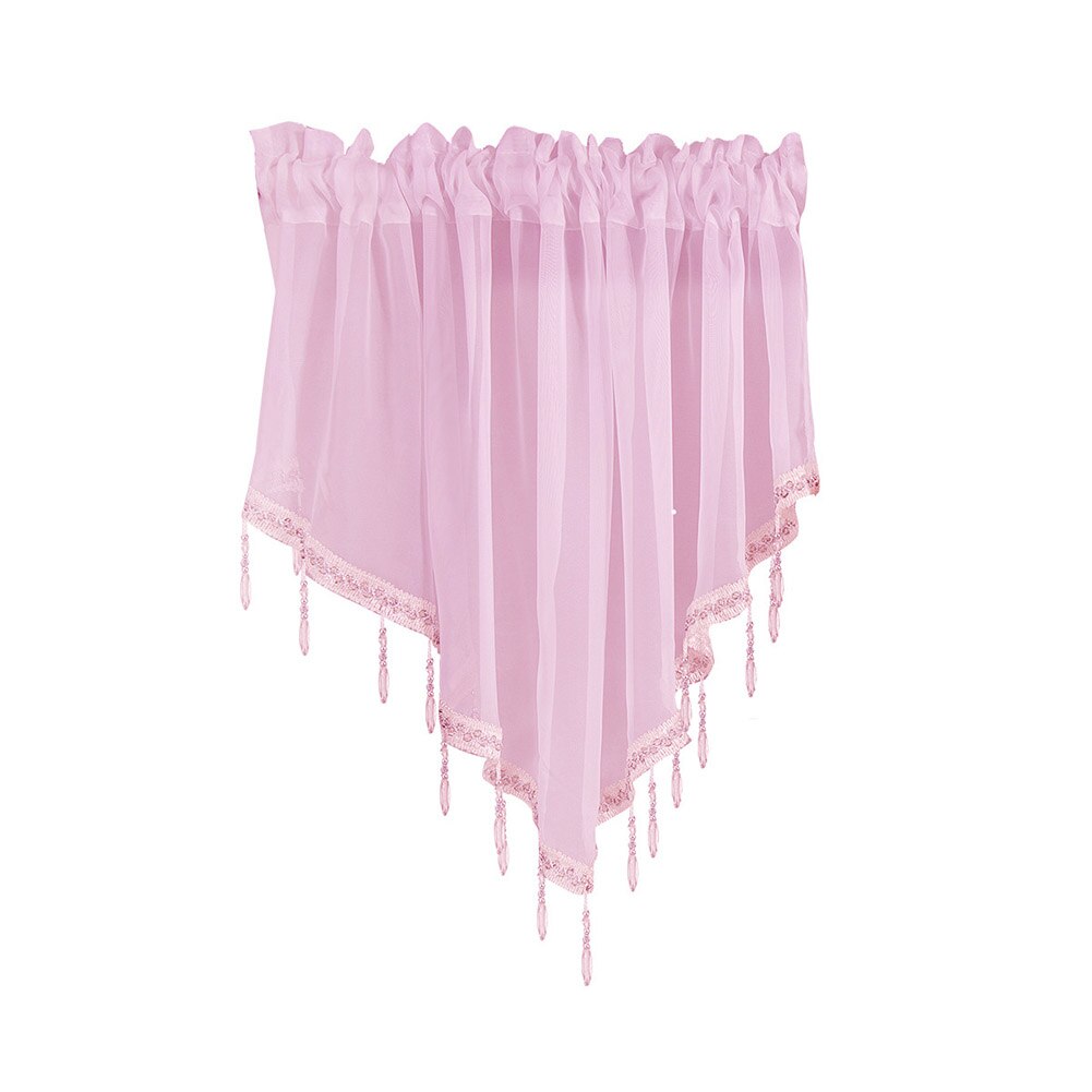 Solid Color Triangle Shape Kitchen Short Curtain Window Valance Drape Home Decor Window Short Kitchen Curtain Valance Home Decor: Light Pink