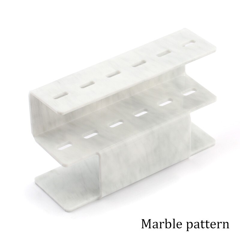 Eyelash Tweezers Storage Rack 6 Holes Acrylic Convenient Tweezer Stand Shelf Holder Nail Eyelash Extension Supplies Makeup Tools: Marble pattern