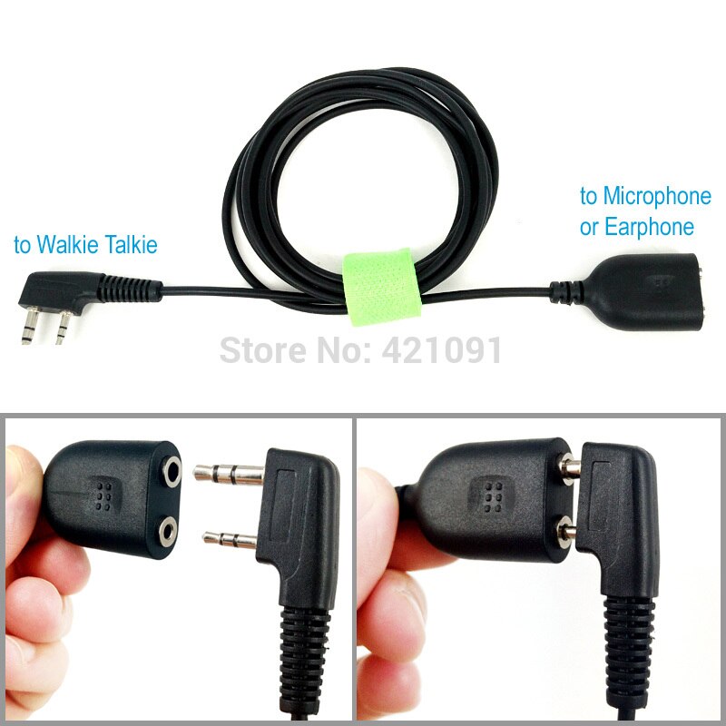 Zestaw bezprzewodowy mikrofonu głośnikowego słuchawka rozszerzenie męskie i żeńskie kabel robić Kenwood BaoFeng UV-5R BF-888s Walkie talkie K typ 2 Szpilka