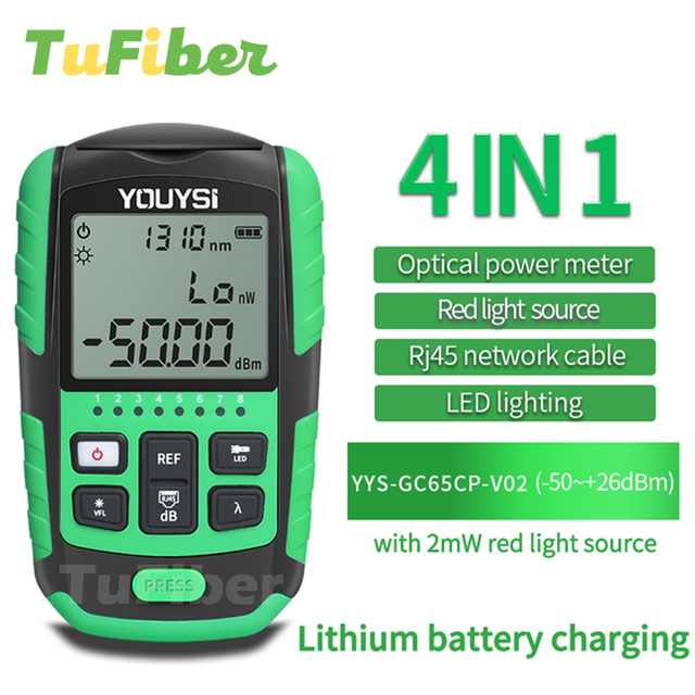 Glasvezel Power Meter 4 In1 5G 10 Golflengte Visual Fault Locator Netwerkkabel Test Glasvezel tester Opm Vfl: YYS-GC65CP-V02