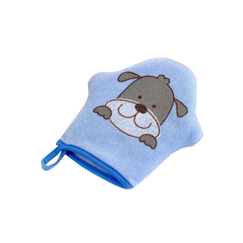 Brosse de bain pour bébé, gant de douche, motif Animal mignon, éponge pour enfants, boule de serviette de frottement: Bleu