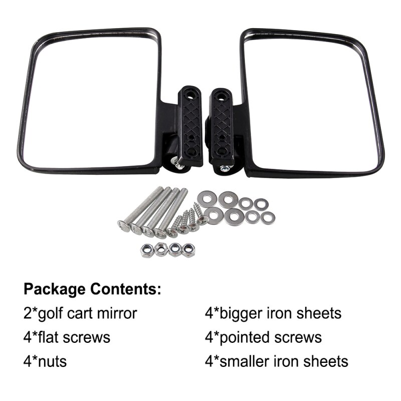 Golf Cart Mirrors-Universal Folding Side View Mirror For Golf Carts Club UK Golf Car Parts Accessories