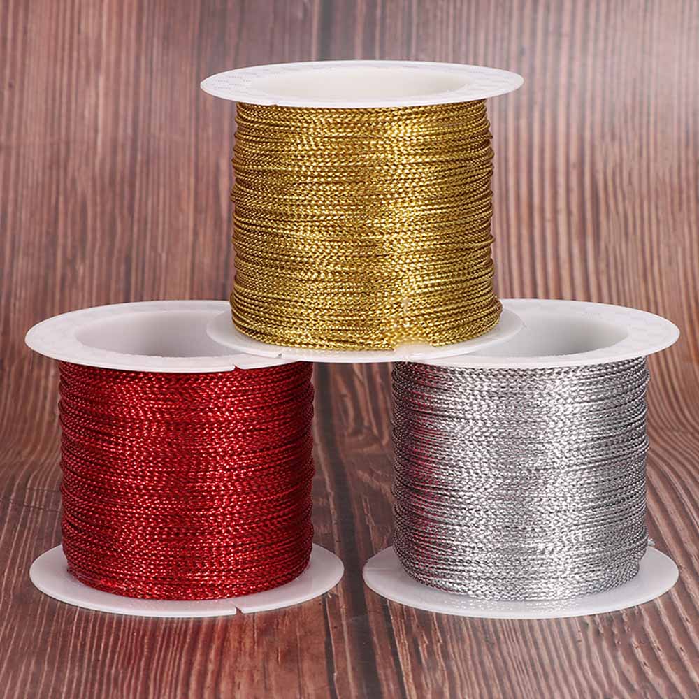 20/60 Meter Touw Goud/Zilver/Rode Koord Draad Koord String Riem Lint Tag Line Armband Maken Geen-slip Kleding