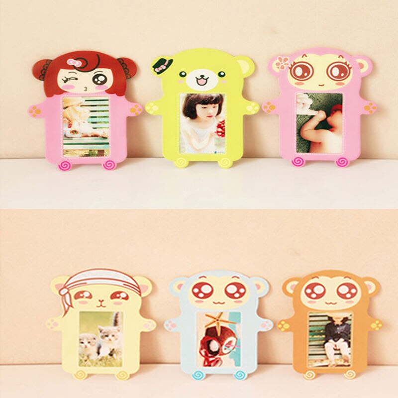 6pcs/lot Cartoon wooden small frame Wooden cartoon photo picture display children photograph Frame