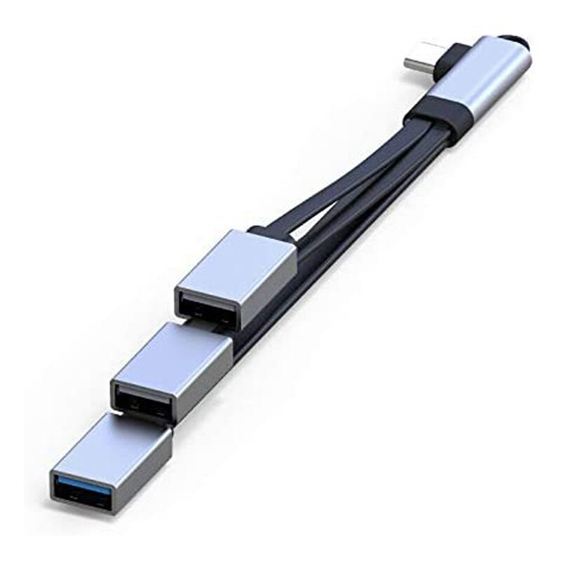 Usb C Hub, Type-C Kabel Otg Adapter Met 3 Usb-poorten, usb C Draagbare Verlengkabel Voor Mobiele Telefoons Computers, Elleboog