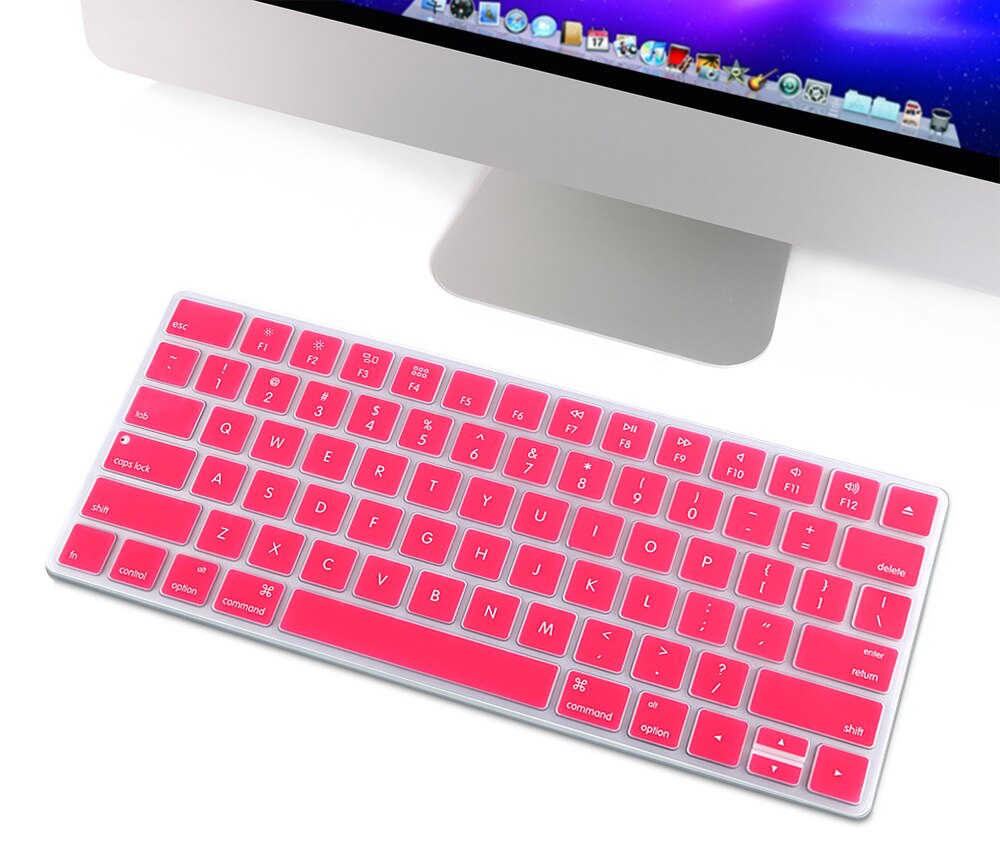 HRH klawiatura pokrywa silikonowa skóra klawiatura pokrywa Protector ochronna folia do Apple magiczna klawiatura MLA22B/A klawiatura amerykańska wersja: Pink