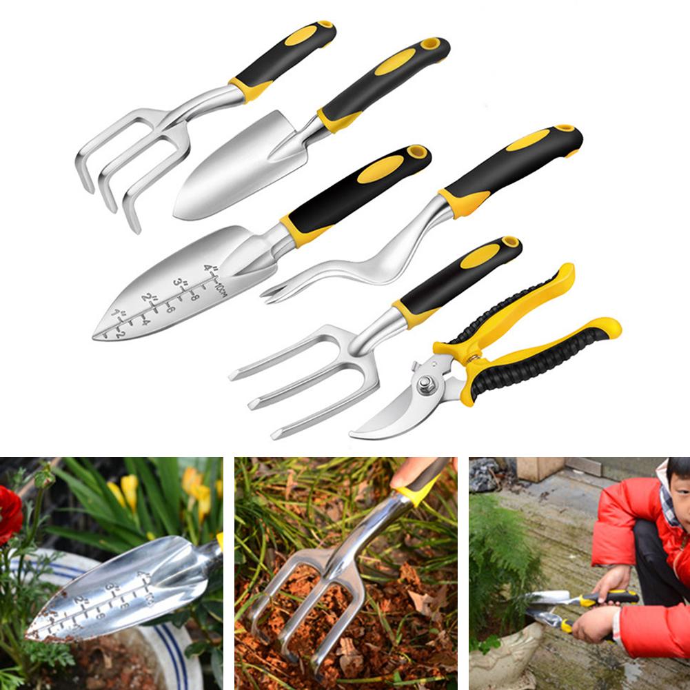 6 Piece Gardening Tools Set Including Trowel Transplanted Cultivator Weeder Weeding Fork Garden Tools with Heavy Duty Cast-al