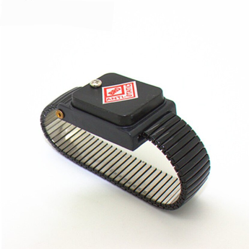 Black Metal Anti Static Wrist Band Strap Wireless Adjustable ESD Wristband Discharge Electronic Work Cordless Bracelet Supplies: Black Metal Cordless
