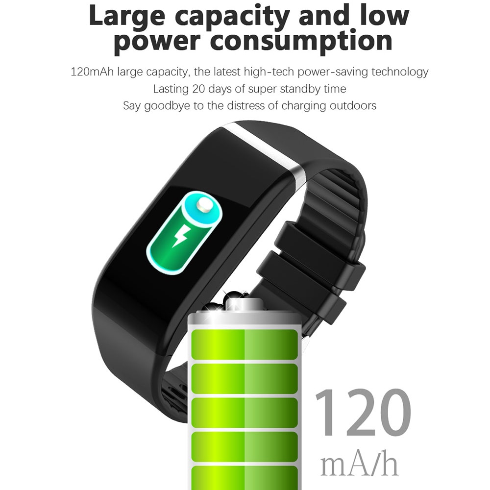 Fitness Bracelet Blood Pressure Pedometer Waterproof Smart Band Heart Rate Monitor Fitness Tracker Watch Men Women Sport Clock