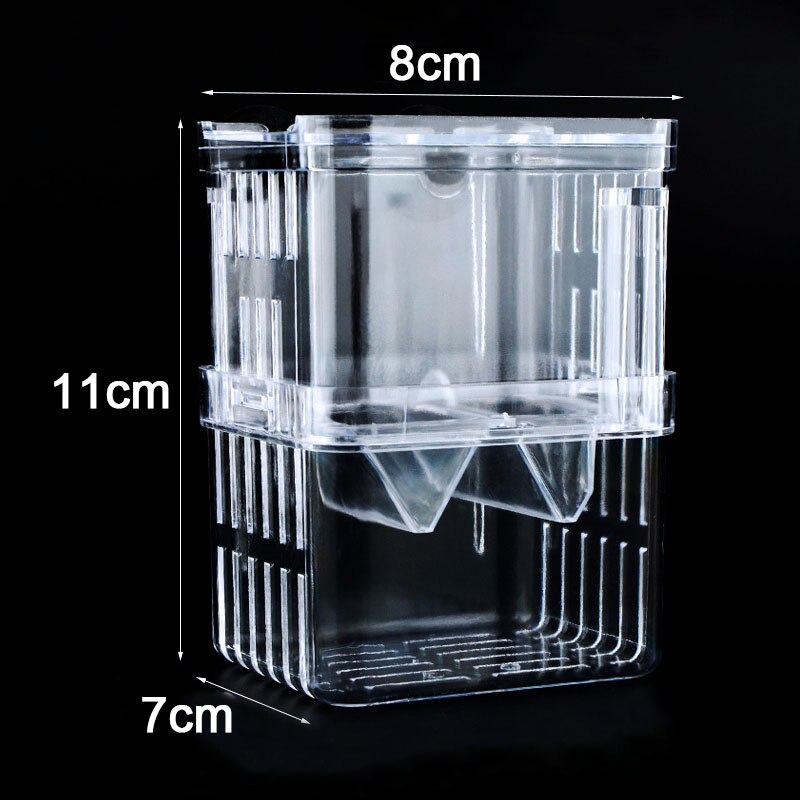 Aquarium Breeder Box for Fish Tank Hatching Incubator Isolation Acrylic 4 Rooms High Clear Fish Breeding Boxes Durable Fish Tank: 7x8x11cm S