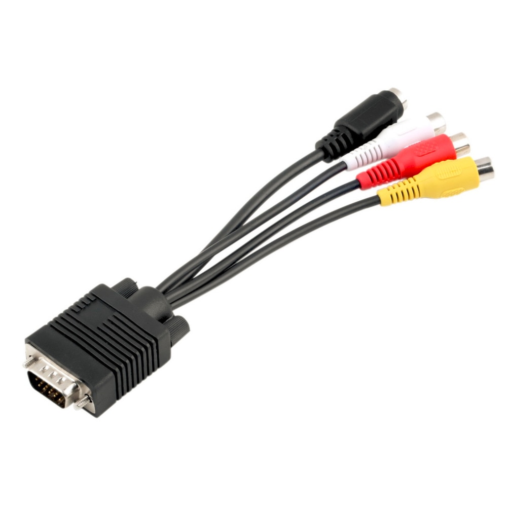 VGA SVGA a S-VIDEO 3 RCA Cable convertidor hembra VGA a Video TV salida S-VIDEO AV adaptador