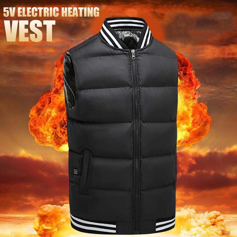 Black USB Thermal Electric Vest Heated Body Warmer Clothing Physiotherapy Jacket Heated Warm Winter Heated Pad