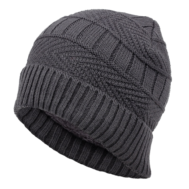 nueva serie monocolor gorro de punto modelos de otoño e invierno más sombreros de terciopelo hip hop gorra fría al aire libre gorras de lana salvaje: Gris