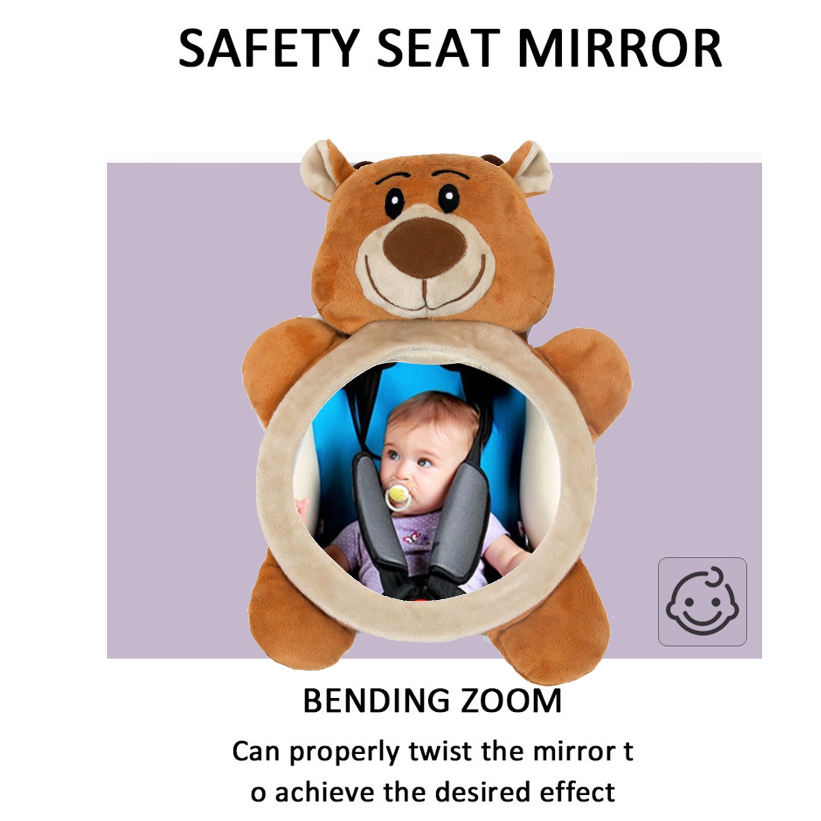 Backseat Mirror Plastic Rearview Mirror Adjustable Baby-in-sight Mirror Odorless Healthy Durable Safe Backseat Mirror